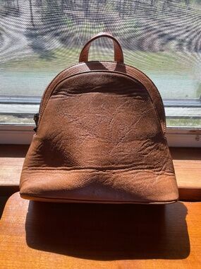 S-Q Gaia Convertible Backpack - Camel Vegan Leather